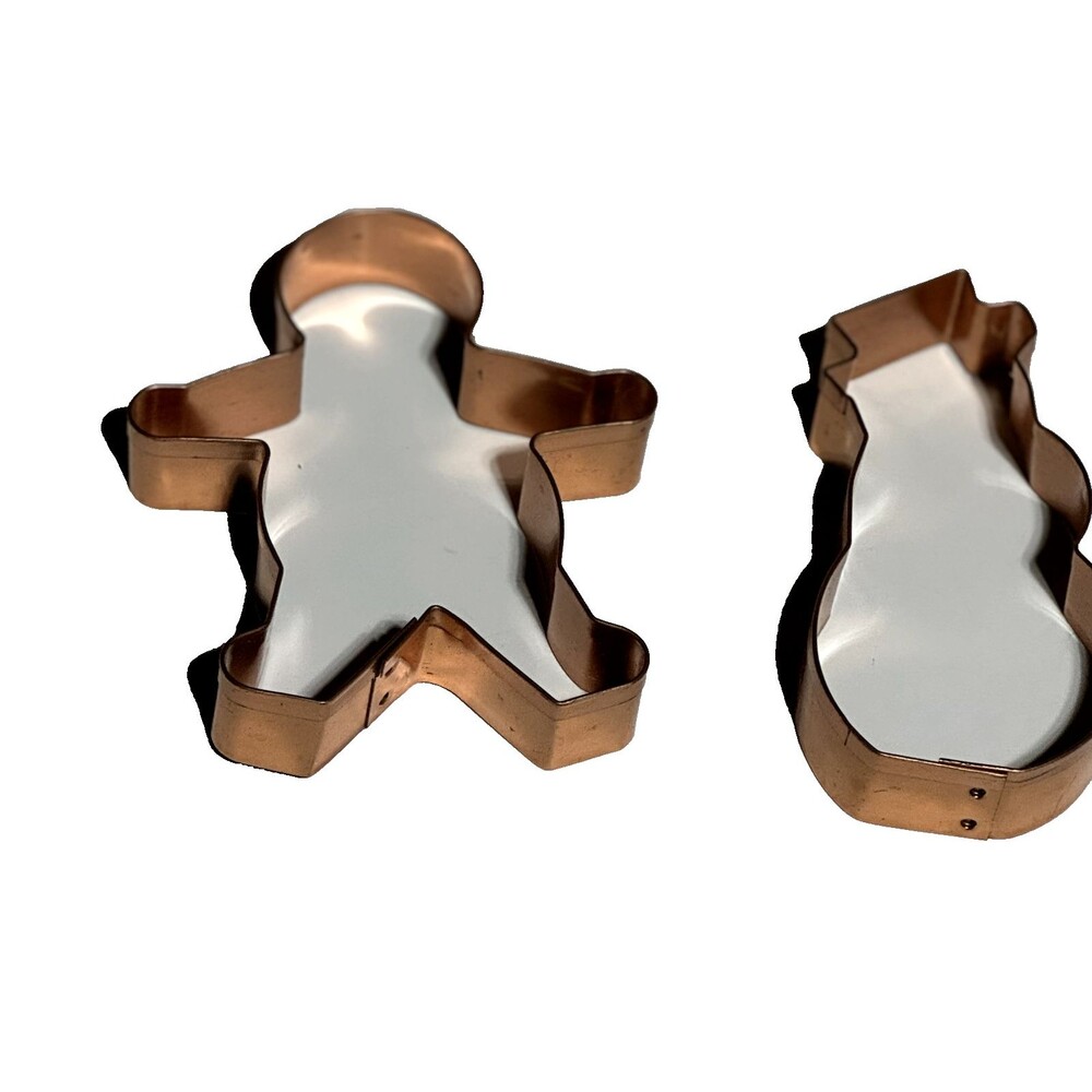 Copper Cookie Cutters 5-5-1/2” Rolled Edge Snowman Gingerbread Large Holiday